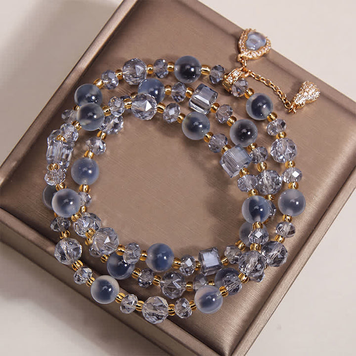 Buddha Stones Candy Agate Gourd Charm Triple Wrap Harmony Bracelet - image 8