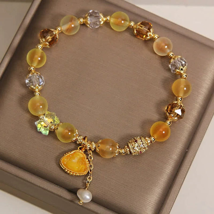 Buddha Stones Yellow Candy Agate Buddha Hope Beaded Bracelet - image 3