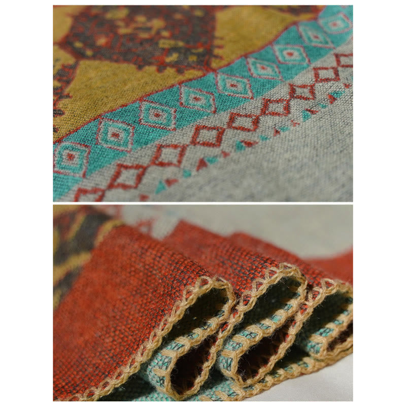 Buddha Stones Tibetan Shawl Diamond Pattern Winter Warm Cloak Scarf - image 13