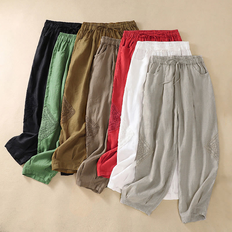 Buddha Stones Summer Women's Drawstring Harem Pants With Pockets - image 19