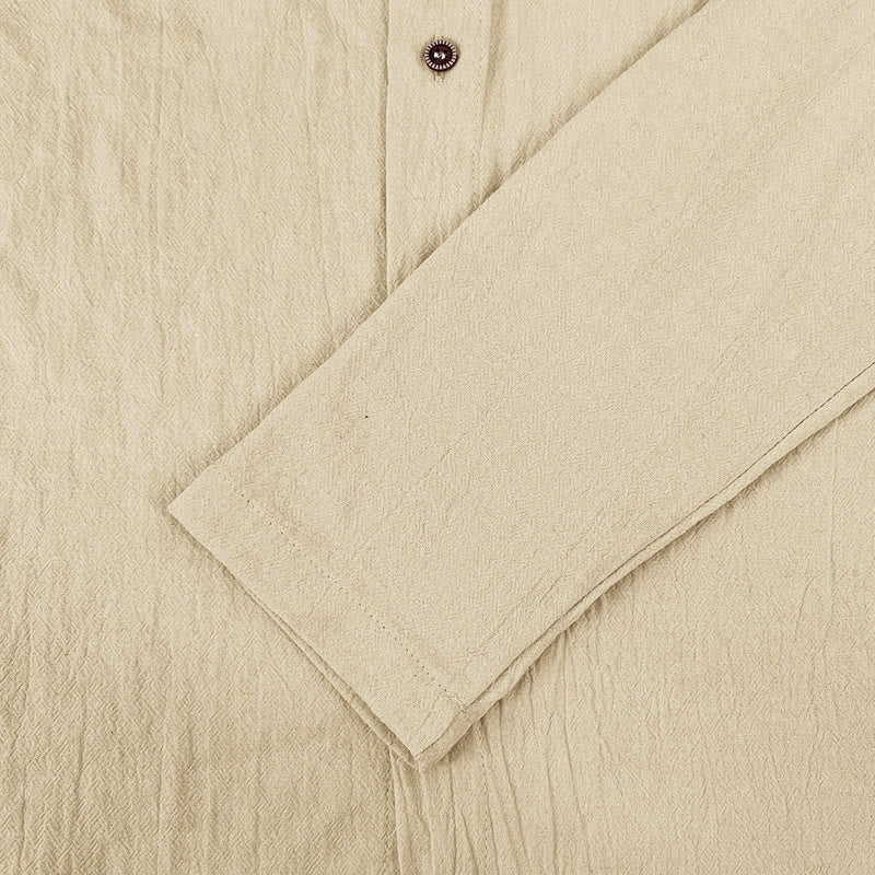 Buddha Stones Solid Color Long Sleeve Hooded Drawstring Buttons Men's Shirt - image 16