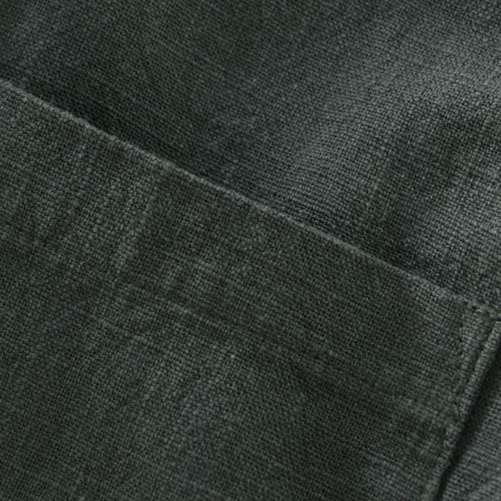 Buddha Stones Fall Casual Minimalist Button-Up Solid Ramie Men's Jacket With Pockets - image 6
