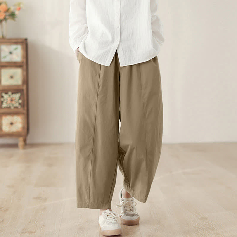 Buddha Stones Simple Lines Design Ankle-Length Women's Harem Pants With Pockets - image 6