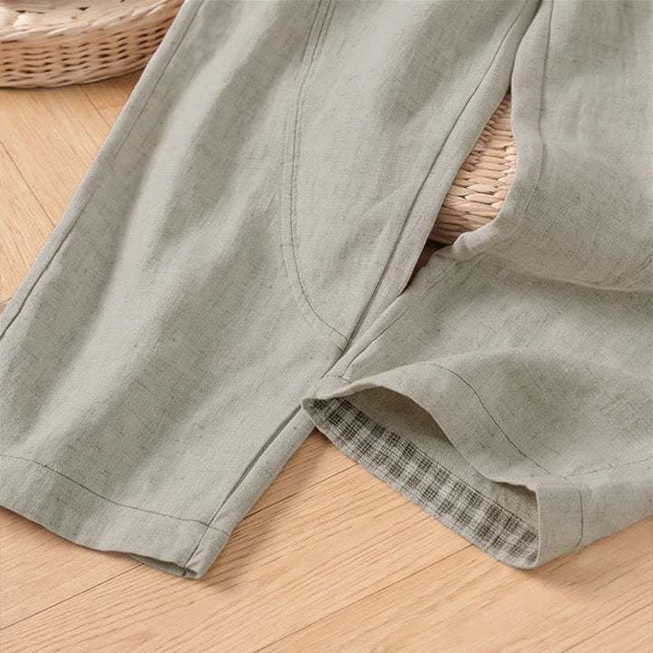 Buddha Stones Spring Summer Casual Minimalist Solid Ankle Pants Women's Straight Leg Pants With Pocket - image 6