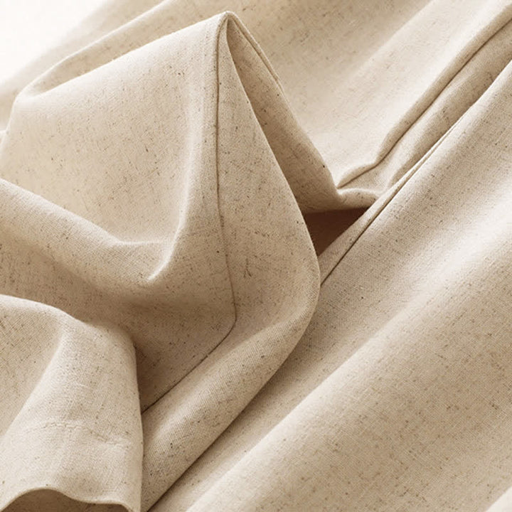 Buddha Stones Summer Minimalist Button-Up High Waist Solid Linen Women's Harem Pants With Pockets  - image 14