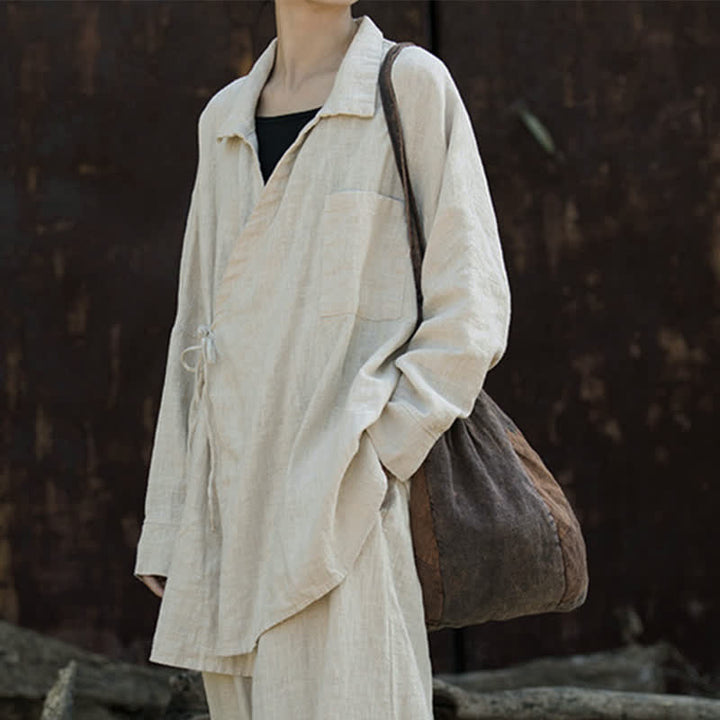 Buddha Stones Meditate Ramie Cotton Clothing - image 13