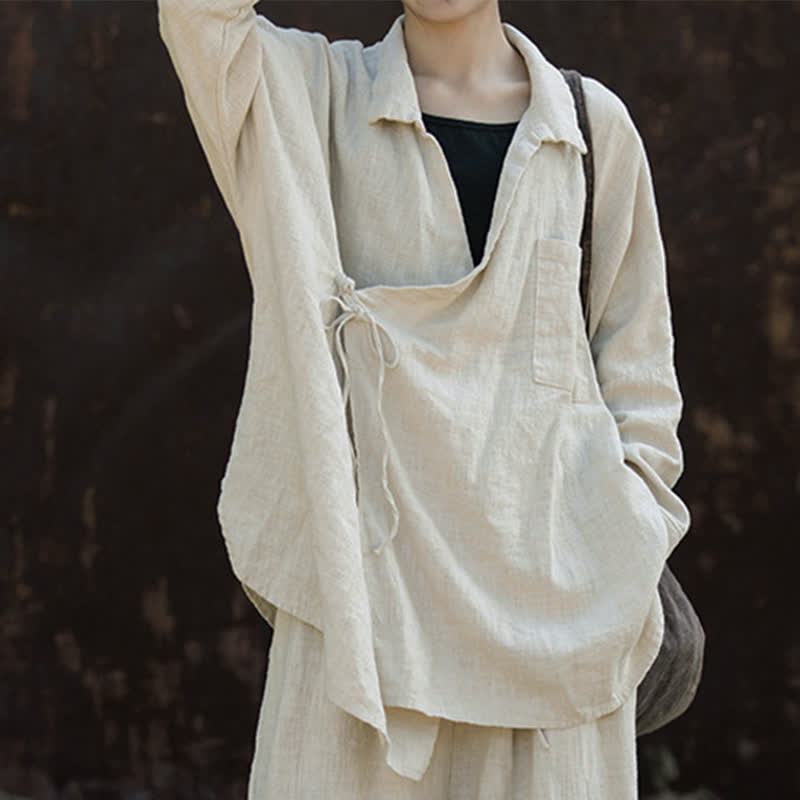 Buddha Stones Meditate Ramie Cotton Clothing - image 10