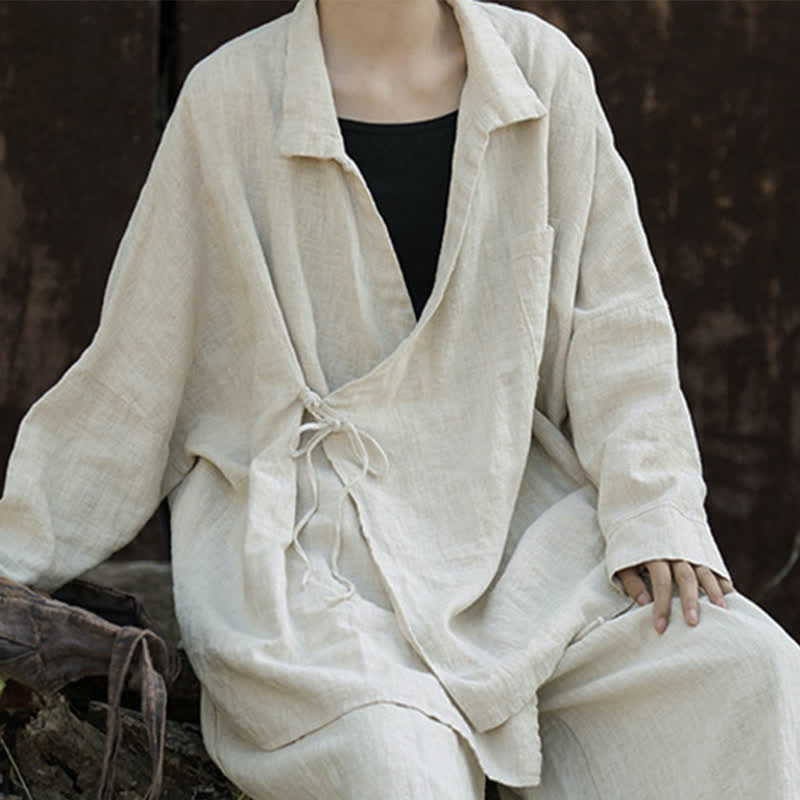 Buddha Stones Meditate Ramie Cotton Clothing - image 4