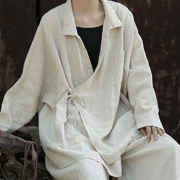 Buddha Stones Meditate Ramie Cotton Clothing - image 4