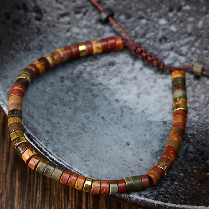 Buddha Stones Small Picasso Jasper Beads Energy String Bracelet - image 2