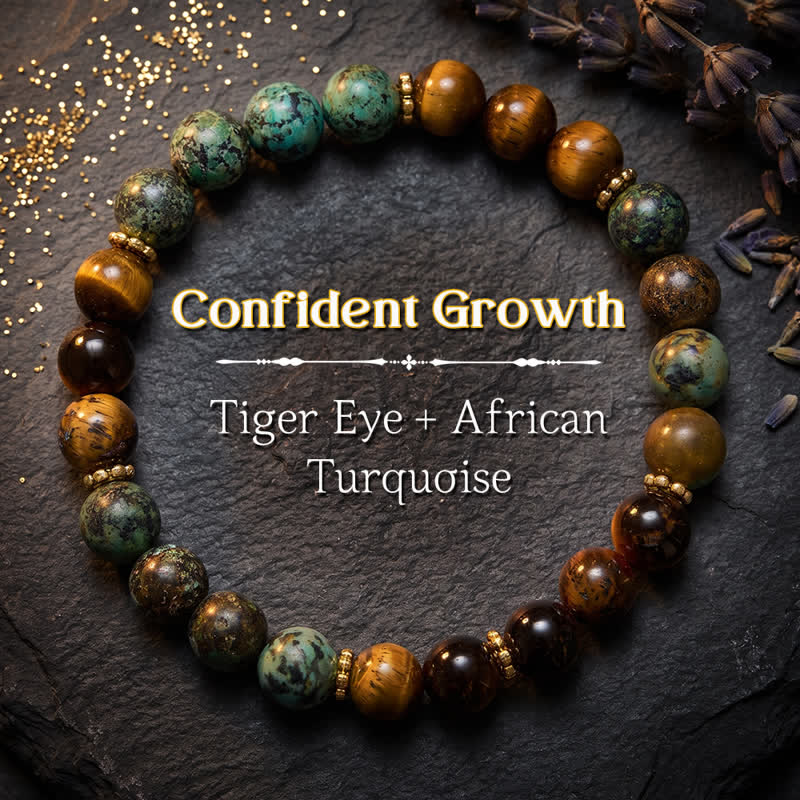 Buddha Stones Tiger Eye Malachite Green Agate Strength Beads Bracelet - Tiger Eye(Protection ♥ Courage) - image 0