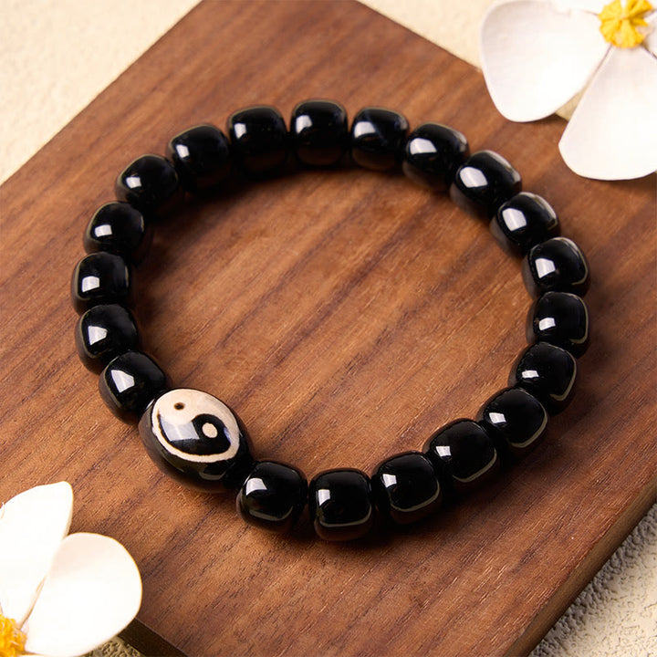 Buddha Stones Black Onyx Yin Yang Beads Harmony Bracelet - image 2