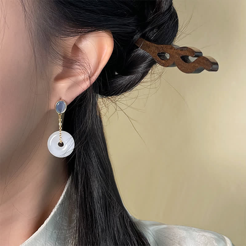 Buddha Stones Liuli Peace Buckle Tranquility Drop Earrings - image 3