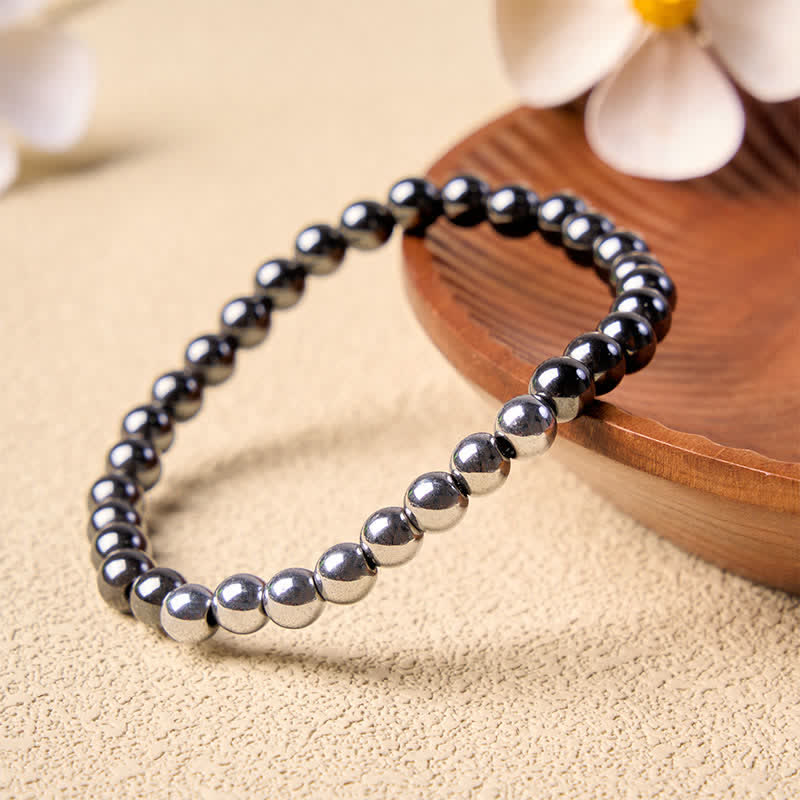 Buddha Stones Hematite Grounding Round Beaded Bracelet - image 1