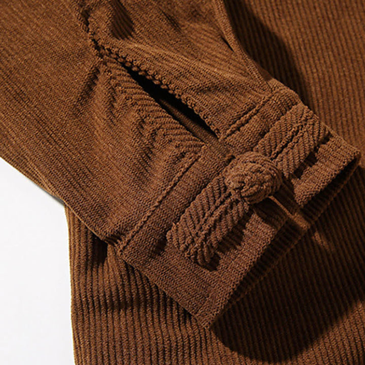 Buddha Stones Fall Winter Casual Tang Style Frog Button Solid Cotton Men's Jacket - image 13