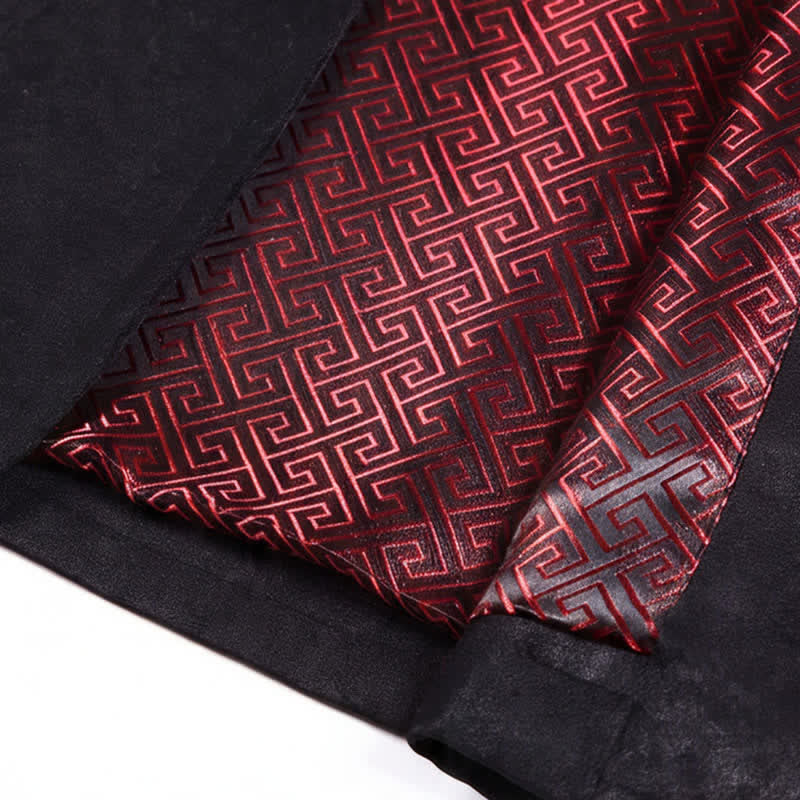 Buddha Stones 2Pcs Fall Winter Tang Style Elegant Frog Button Mandarin Collar Abstract Jacket Pants Men's Meditation Cloth With Pocket - image 11