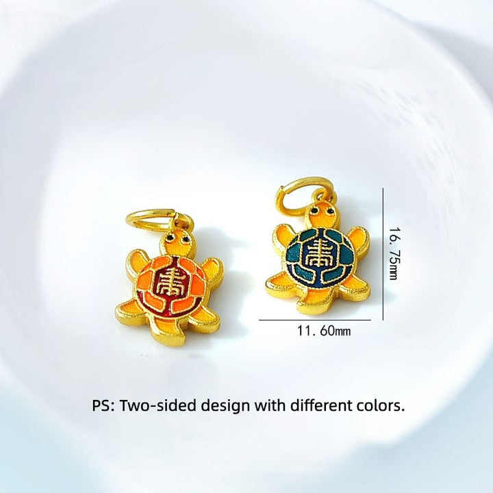 Buddha Stones Turtle Charm Gold Plated Copper Red String Balance Tibet Bracelet - image 7