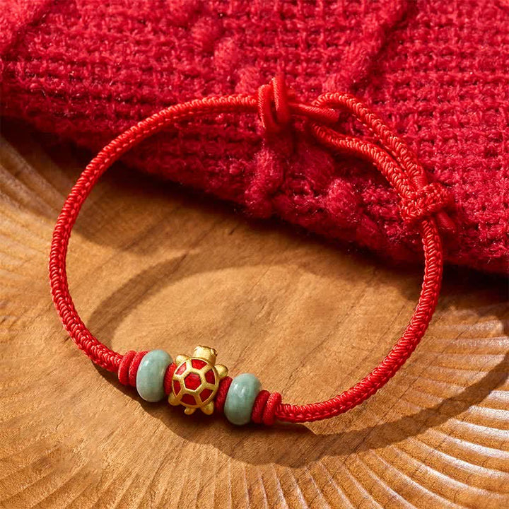 Buddha Stones Turtle Copper Red String Hand-Woven Prosperity Bracelet - Red - 6.7–7.5 in/17–19 cm - image 10