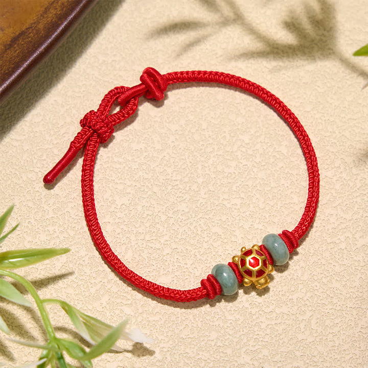 Buddha Stones Turtle Copper Red String Hand-Woven Prosperity Bracelet - image 13