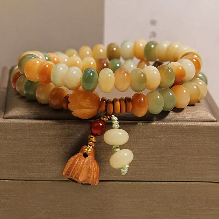 Buddha Stones White Bodhi Seed Lotus Purity Double Wrap Bracelet - image 8