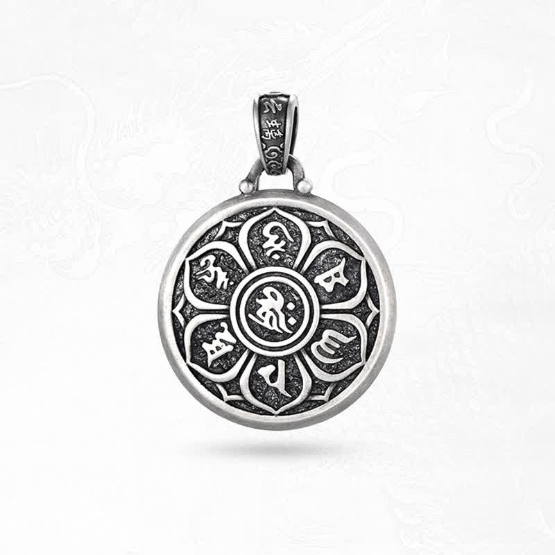 Buddha Stones Tibetan Copper Crossed Vajra Om Mani Padme Hum Wisdom Grounding Round Pendant Necklace - image 11
