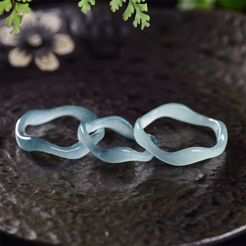 Buddha Stones Jade Luck Irregular Ring - image 3