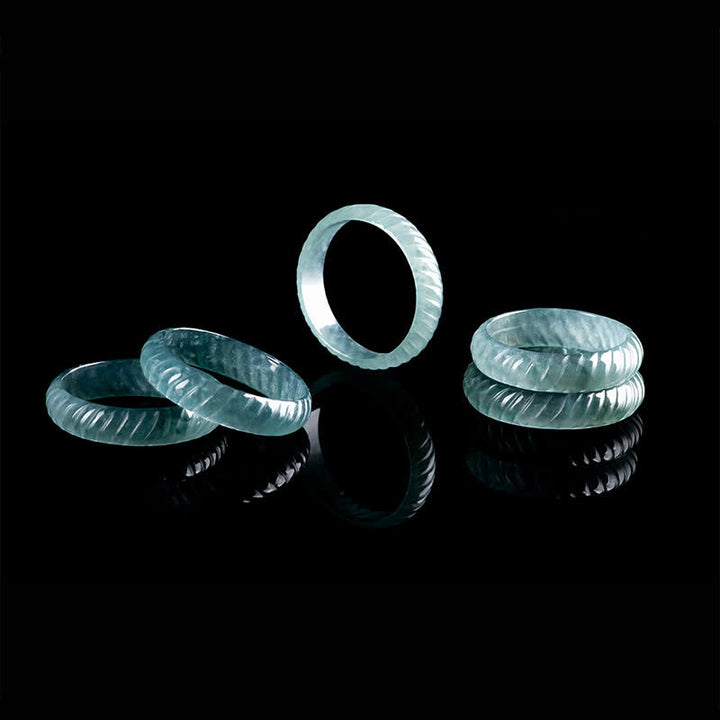 Buddha Stones Translucent Jade Dragon Scale Power Ring - image 7