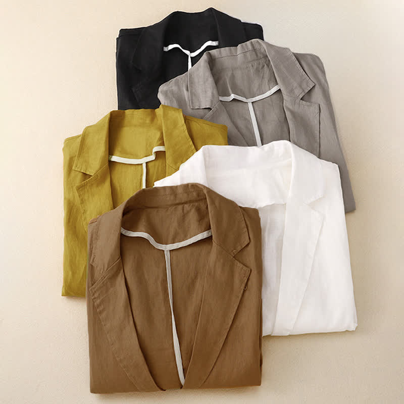 Buddha Stones Spring Summer Casual Minimalist Patch Pocket Solid Women's Three-Quarter Sleeve Shirts With Pocket - image 34