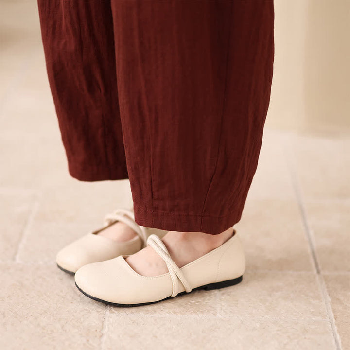Buddha Stones Spring Summer Casual Minimalist Drawstring Solid Cropped Pants Women's Harem Pants With Pocket - image 17
