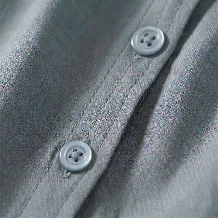 Buddha Stones Summer Classic Simple Button-Up Solid Women's Short Sleeve Shirts - image 4