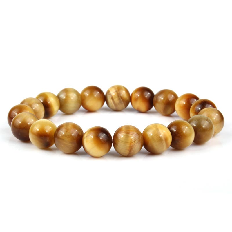 Buddha Stones  Anxiety Stress Healing Crystal Tiger Eye Bead Bracelet - image 1