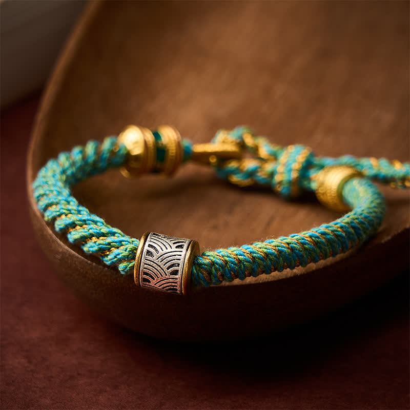 Buddha Stones Hand-Woven Om Mani Padme Hum Five Elements Wuxing Wisdom Tibetan Braided Bracelet - image 24