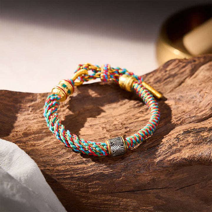 Buddha Stones Hand-Woven Om Mani Padme Hum Five Elements Wuxing Wisdom Tibetan Braided Bracelet - image 12