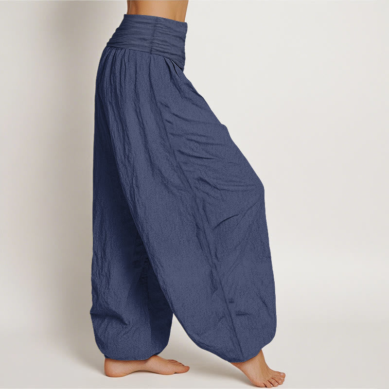 Buddha Stones Pure Cotton Yin Yang Sun Pattern Women's Elastic Waist Harem Pants - image 6