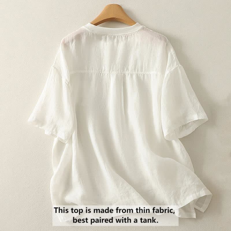 Buddha Stones Casual Embroidery Red Heart Short Sleeve Women's T-Shirt - image 4