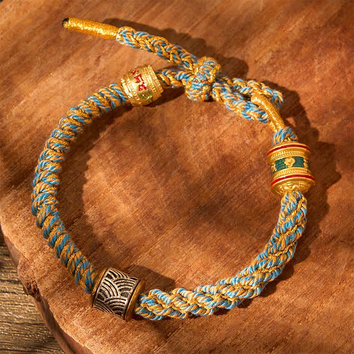 Buddha Stones Hand-Woven Om Mani Padme Hum Five Elements Wuxing Wisdom Tibetan Braided Bracelet - image 32