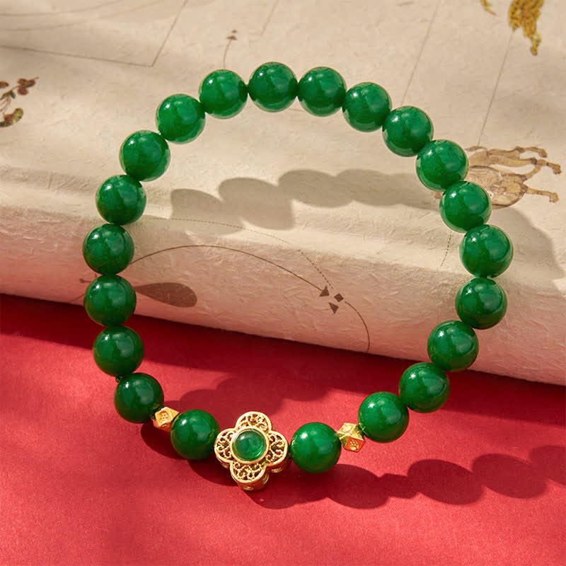 Buddha Stones Natural Quartzite Jade Beads Protection Bracelet - image 2