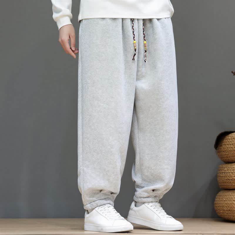 Buddha Stones Fall Winter Casual Minimalist Athletic Drawstring Solid Ankle Pants Men's Tapered Pants With Pockets - image 3