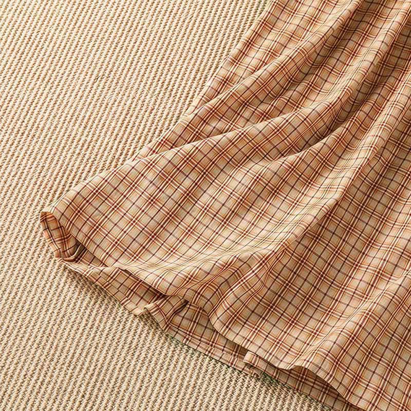 Buddha Stones Summer Casual Vintage Plaid Women's Three-Quarter Sleeve Dress With Pocket - image 6