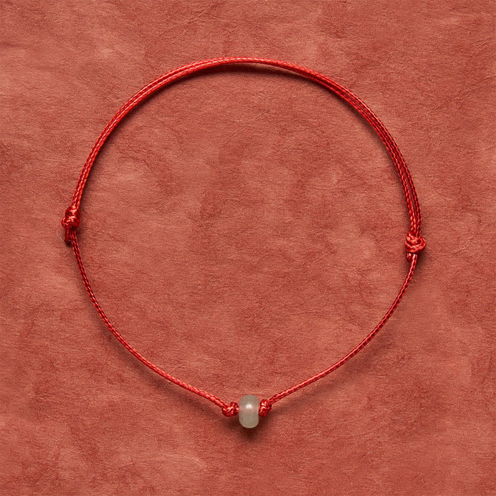Buddha Stones Minimalist Green Aventurine Protection Braided Red String Bracelet - image 1