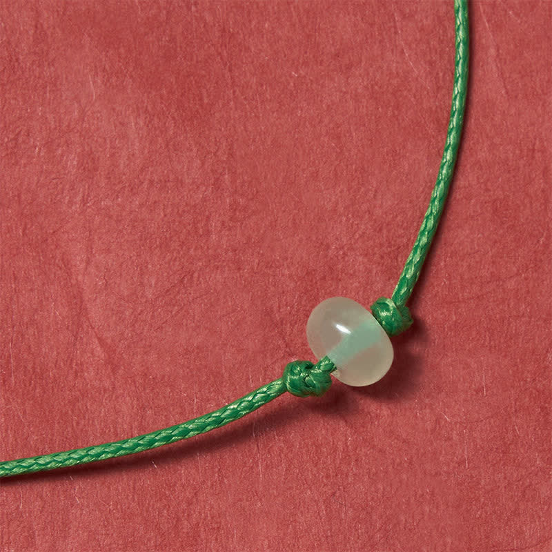 Buddha Stones Minimalist Green Aventurine Protection Braided Red String Bracelet - image 5