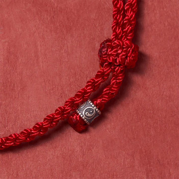 Buddha Stones Red String 925 Sterling Silver Yin Yang Protection Bracelet - image 4