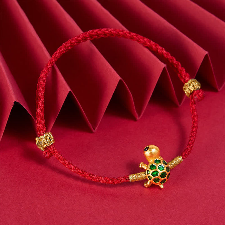 Buddha Stones Turtle Red String Lucky Fortune Charm Braided Connection Bracelet - image 2