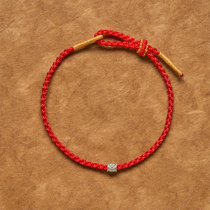 Buddha Stones Black Red String 925 Sterling Silver Chinese Coin Protection Minimalist Bracelet - image 10