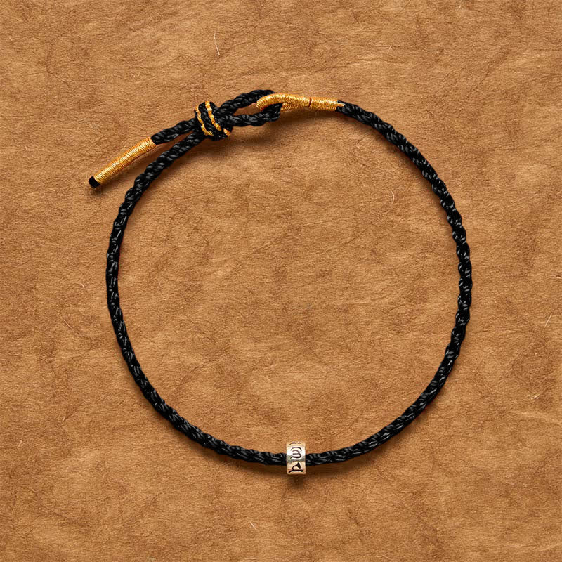 Buddha Stones Black Red String 925 Sterling Silver Om Mani Padme Hum Luck Minimalist Bracelet - image 14