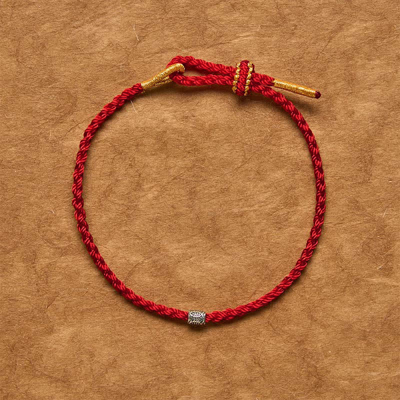 Buddha Stones Red String 925 Sterling Silver Koi Fish Protection Bracelet - image 11