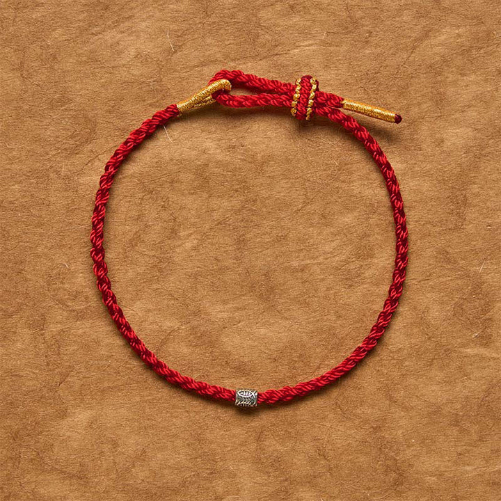 Buddha Stones Red String 925 Sterling Silver Koi Fish Protection Bracelet - image 11