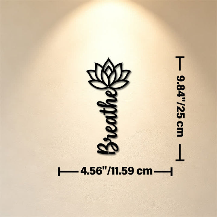 Buddha Stones Lotus Breathe New Beginnings Vertical Iron Meaningful Symbols Wall Art - Approx. 11.59cm x 25cm x 0.1cm / 4.56in x 9.84in x 0.04in - image 2