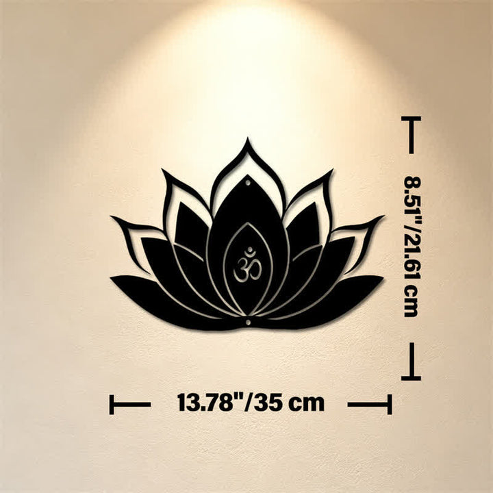 Buddha Stones Lotus OM Mindfulness Zen Silhouette Iron Meaningful Symbols Wall Art - Approx. 35cm x 21.61cm x 0.1cm / 13.78in x 8.51in x 0.04in - image 6