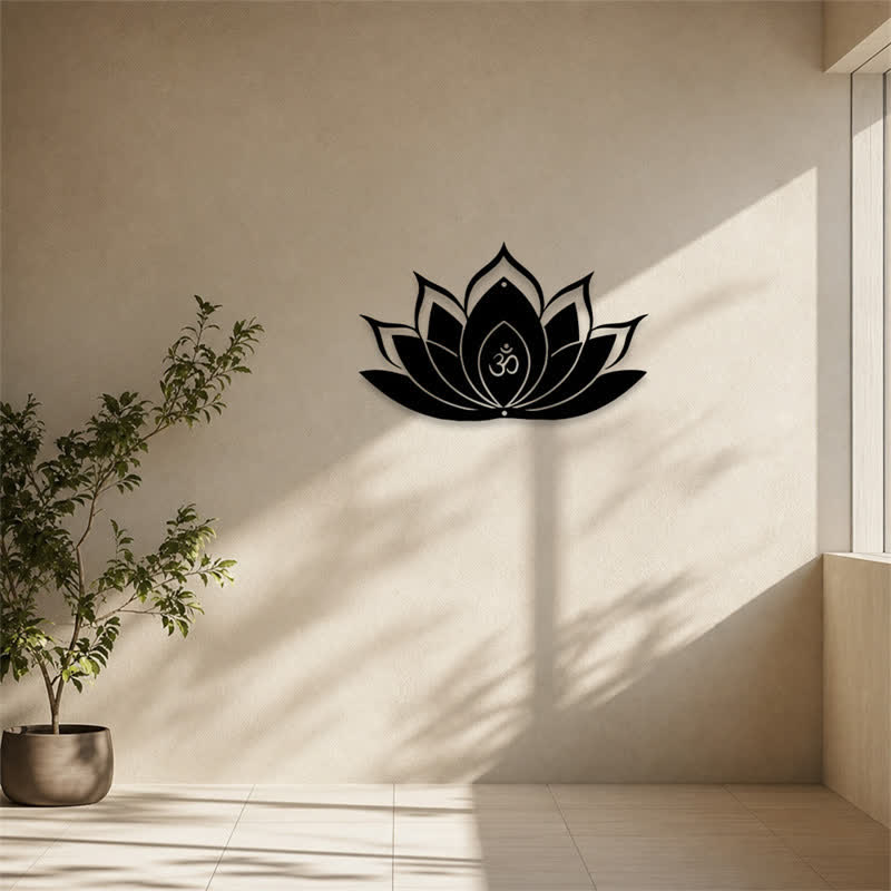 Buddha Stones Lotus OM Mindfulness Zen Silhouette Iron Meaningful Symbols Wall Art - image 9